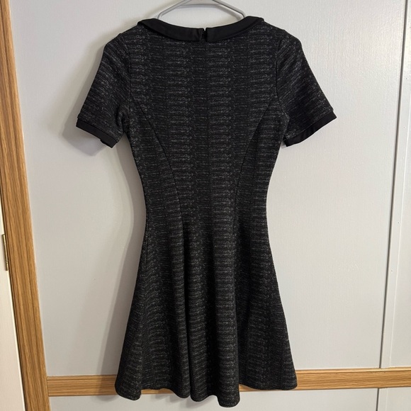 H&M Black and Gray Peter Pan Collared Skater Dress Size 6 - Picture 2 of 6